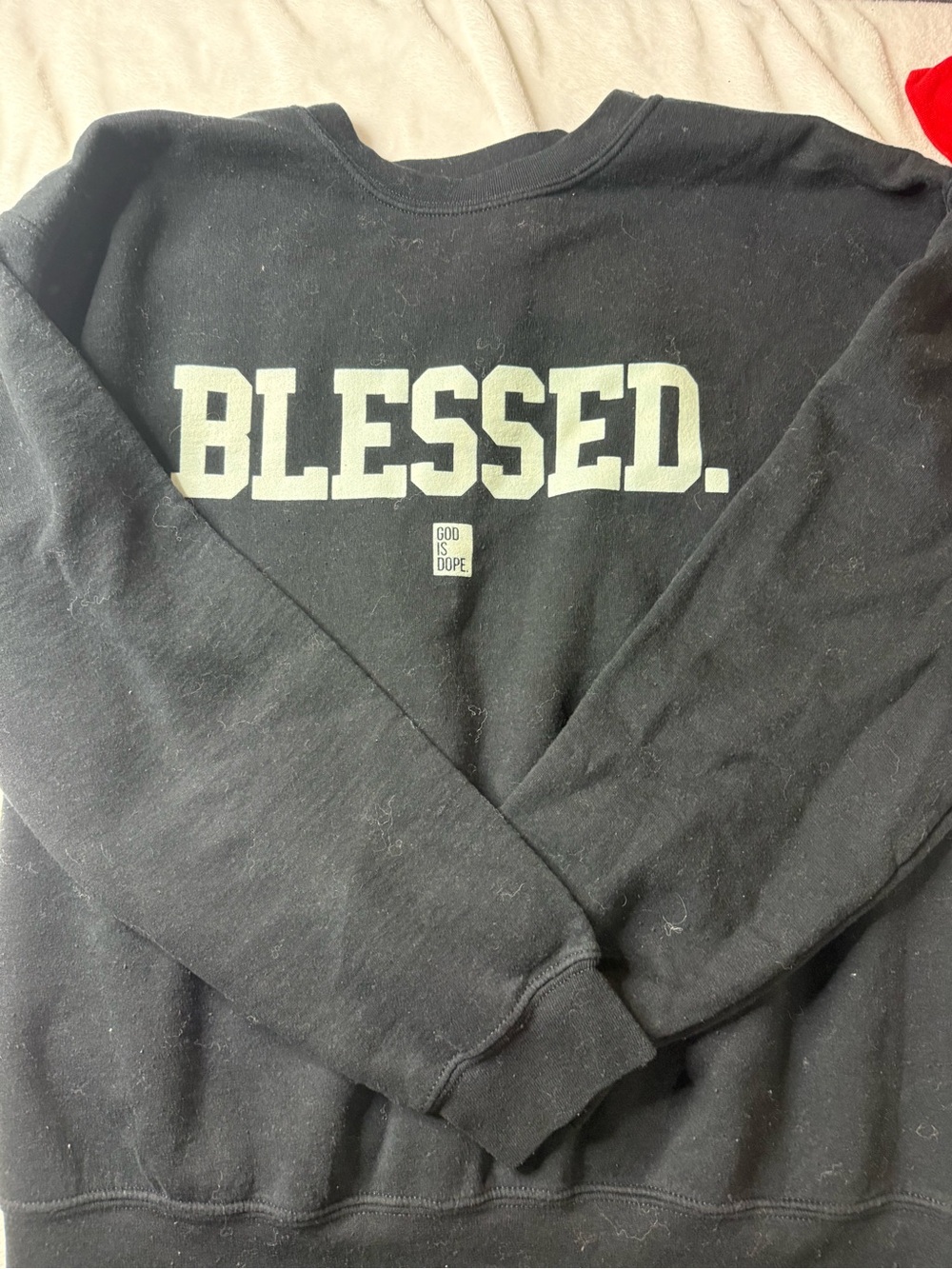 God is Dope Blessed Graphic Crewneck Sweatshirt - Black